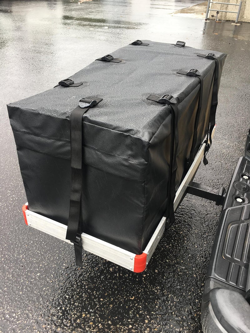 MaxxHaul 70209 Soft Shell Cargo Carrier Bag for Hitch Mount Cargo Rack - Heavy Duty and Water Resistant 47 inch 20 inch x 20 inch Black with Tie Down Straps - Image 2